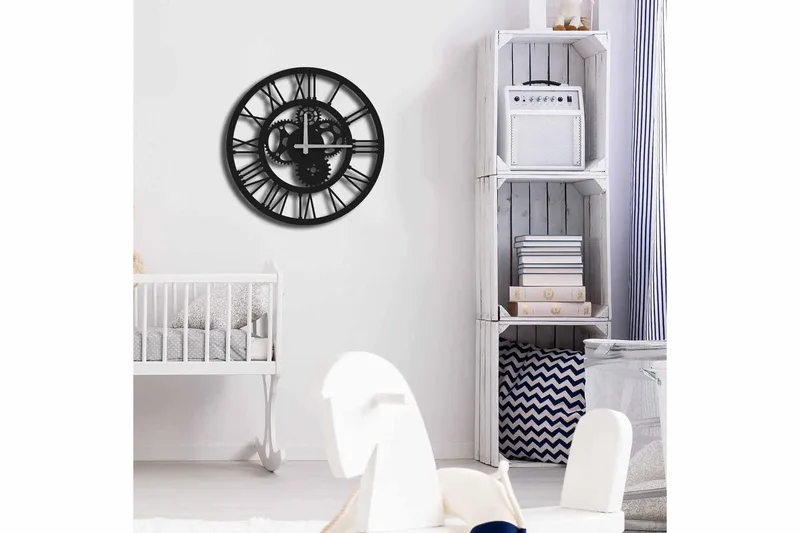 Shentala Väggklocka 49x49 cm - Metall/Svart - Inredning - Väggdekor - Väggklocka & väggur