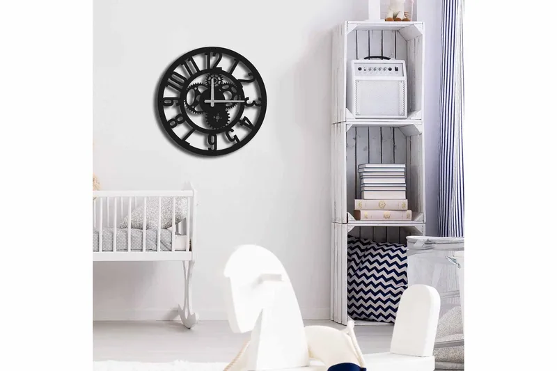 Shentala Väggklocka 49x49 cm - Metall/Svart - Inredning - Väggdekor - Väggklocka & väggur