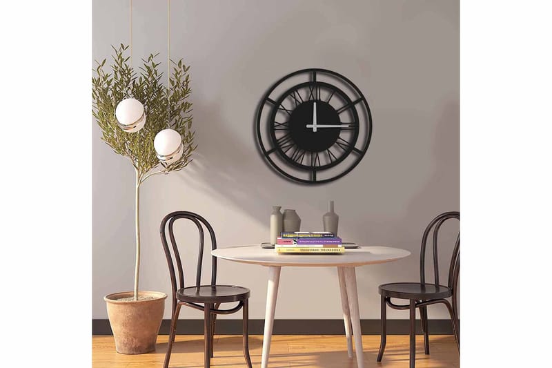 Shentala Väggklocka 49x49 cm - Metall/Svart - Inredning - Väggdekor - Väggklocka & väggur