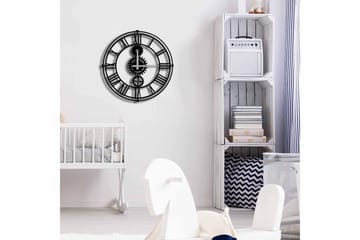 Shentala Väggklocka 49x49 cm - Metall/Svart - Inredning - Väggdekor - Väggklocka & väggur