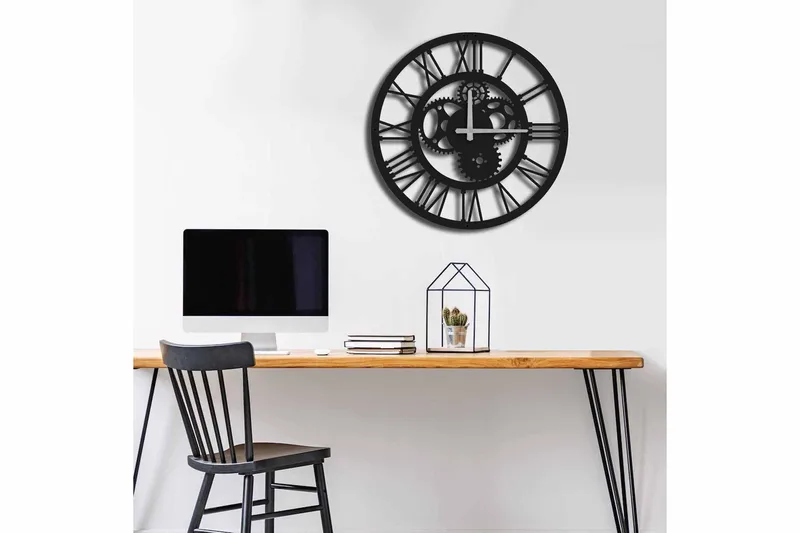 Shentala Väggklocka 49x49 cm - Metall/Svart - Inredning - Väggdekor - Väggklocka & väggur