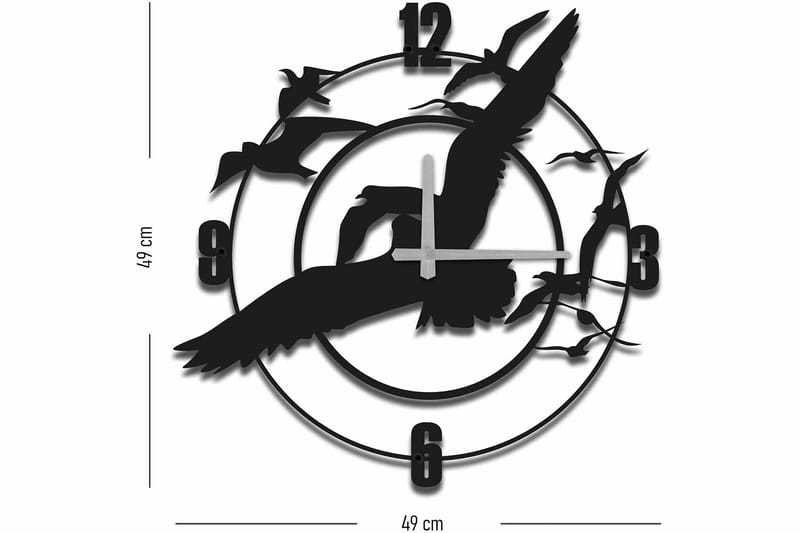 Shentala Väggklocka 49x49 cm - Metall/Svart - Inredning - Väggdekor - Väggklocka & väggur