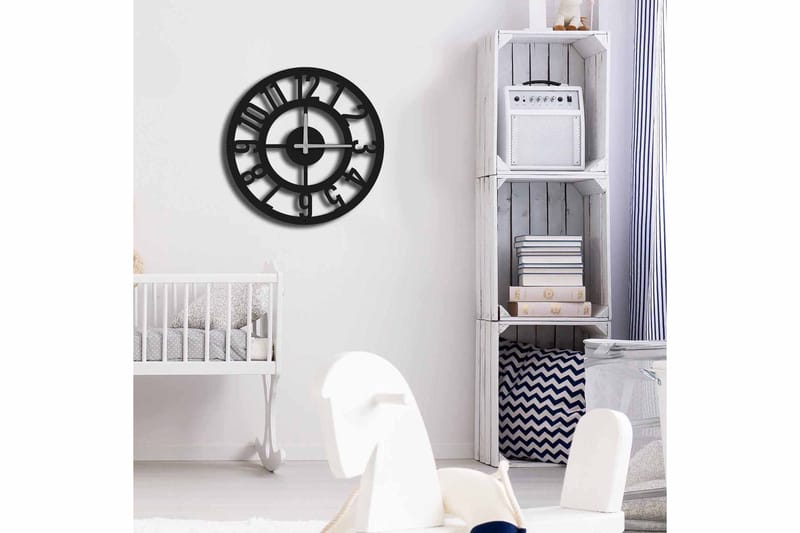 Shentala Väggklocka 49x49 cm - Metall/Svart - Inredning - Väggdekor - Väggklocka & väggur