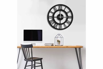 Shentala Väggklocka 49x49 cm - Metall/Svart - Inredning - Väggdekor - Väggklocka & väggur