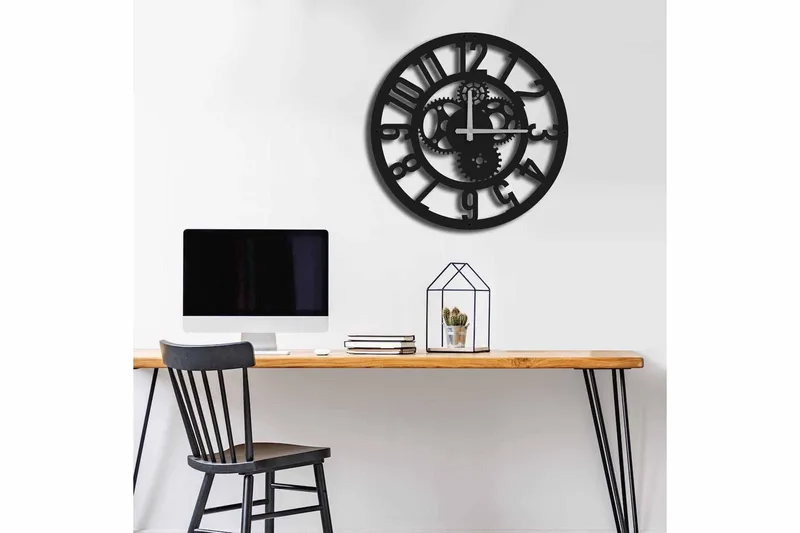 Shentala Väggklocka 49x49 cm - Metall/Svart - Inredning - Väggdekor - Väggklocka & väggur