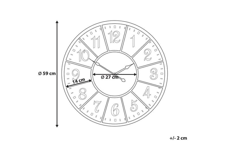 Väggklocka Boswil 59 cm - Flerfärgad - Inredning - Väggdekor - Väggklocka & väggur