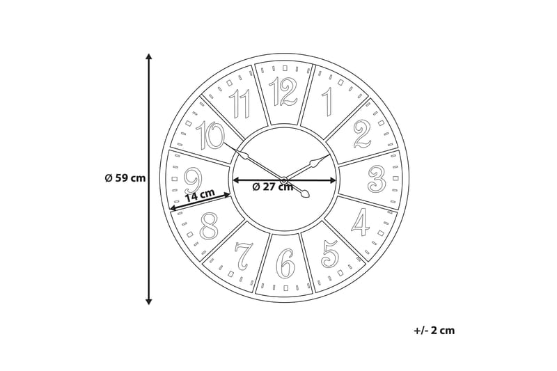 Väggklocka Boswil 59 cm - Flerfärgad - Inredning - Väggdekor - Väggklocka & väggur