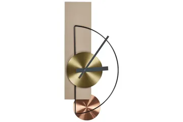 Väggklocka Cevins Beige/svart/guld/koppar - Beige/svart/guld/koppar - Inredning - Väggdekor - Väggklocka & väggur - Urverk till väggklocka