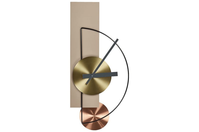 Väggklocka Cevins Beige/svart/guld/koppar - Beige/svart/guld/koppar - Inredning - Väggdekor - Väggklocka & väggur - Urverk till väggklocka