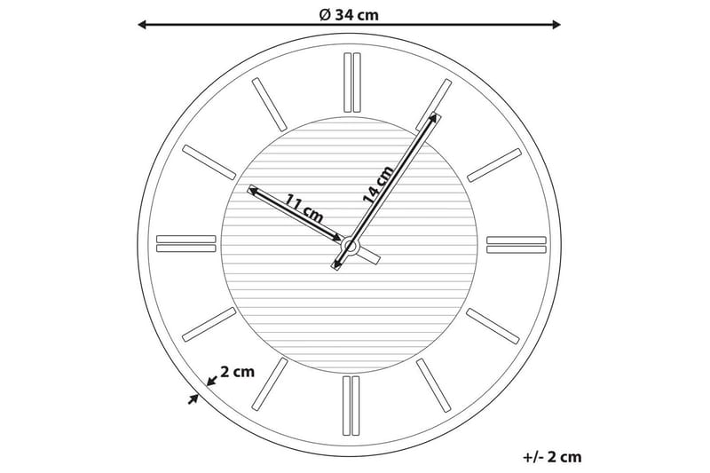 Väggklocka Daroca Grå/koppar - Grå/koppar - Inredning - Väggdekor - Väggklocka & väggur - Urverk till väggklocka