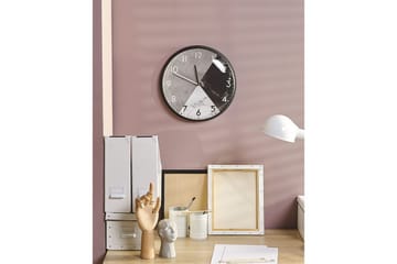 Väggklocka Davos Grå/svart/vit - Grå/svart/vit - Inredning - Väggdekor - Väggklocka & väggur - Urverk till väggklocka