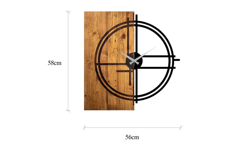 Väggklocka Draai - Svart|Ljus Valnöt - Väggklocka & väggur