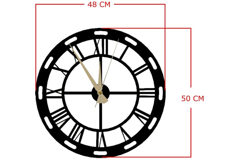 Väggklocka Igarka 48x50 cm - Metall/Svart - Inredning - Väggdekor - Väggklocka & väggur