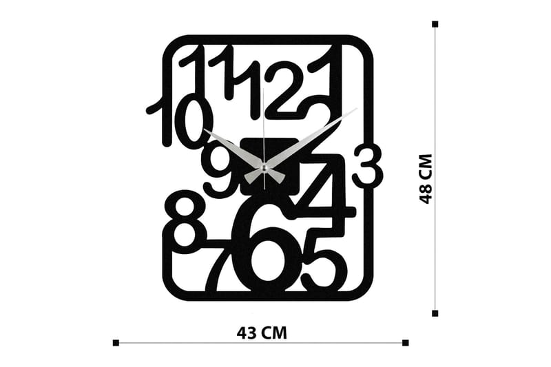 Väggklocka Kwadik Fyrkantig - Svart - Väggklocka & väggur