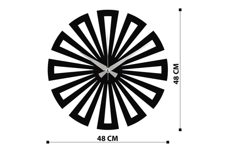 Väggklocka Kwadik Fyrkantiga Mönster - Svart - Väggklocka & väggur