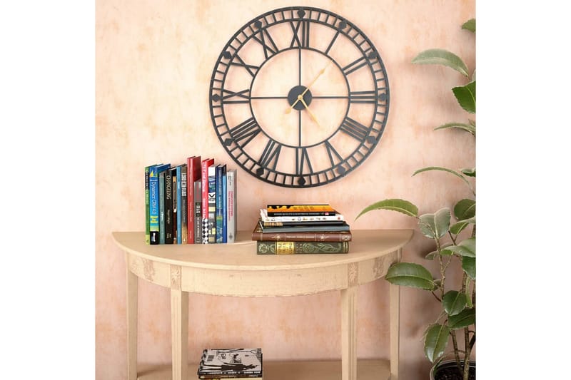 Väggklocka med Quartz-urverk metall 60 cm XXL - Svart - Väggklocka & väggur - Dekoration & inredningsdetaljer Väggklocka med Quartz-urverk metall 60 cm XXL - Svart - Väggklocka & väggur - Dekoration & inredningsdetaljer