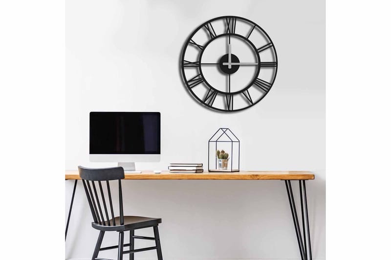 Väggklocka Mokshan 49x49 cm - Metall/Svart - Inredning - Väggdekor - Väggklocka & väggur
