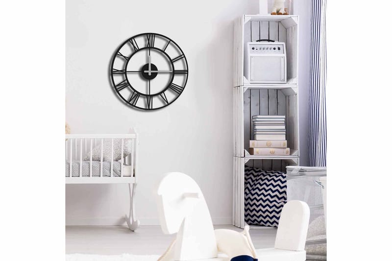 Väggklocka Mokshan 49x49 cm - Metall/Svart - Inredning - Väggdekor - Väggklocka & väggur