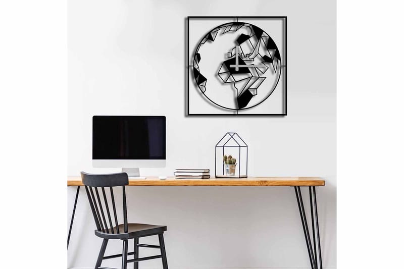 Väggklocka Mokshan 49x49 cm - Metall/Svart - Inredning - Väggdekor - Väggklocka & väggur