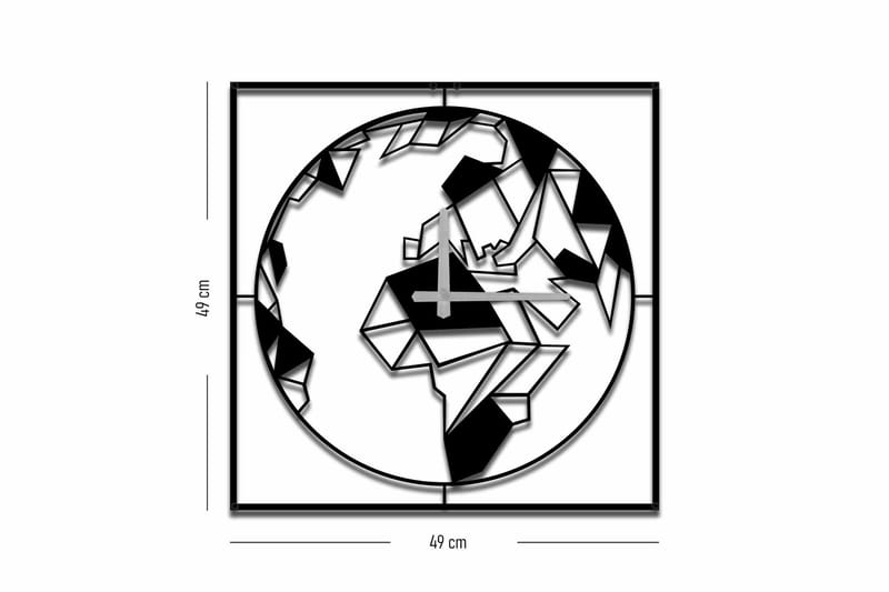 Väggklocka Mokshan 49x49 cm - Metall/Svart - Inredning - Väggdekor - Väggklocka & väggur