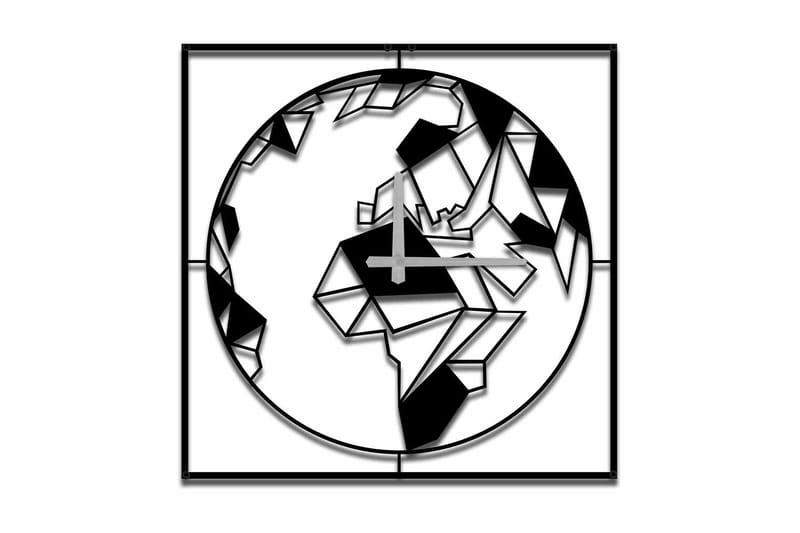 Väggklocka Mokshan 49x49 cm, Metall/Svart