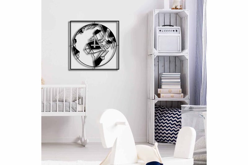 Väggklocka Mokshan 49x49 cm - Metall/Svart - Inredning - Väggdekor - Väggklocka & väggur