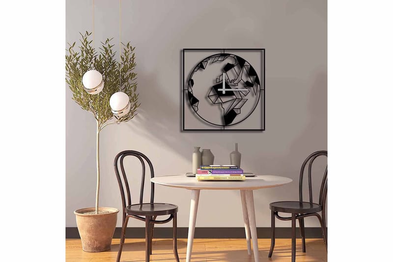 Väggklocka Mokshan 49x49 cm - Metall/Svart - Inredning - Väggdekor - Väggklocka & väggur