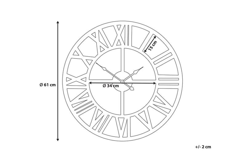 Väggklocka Nottwil 61 cm - Guld - Inredning - Väggdekor - Väggklocka & väggur