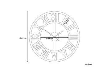 Väggklocka Nottwil 61 cm - Guld - Inredning - Väggdekor - Väggklocka & väggur