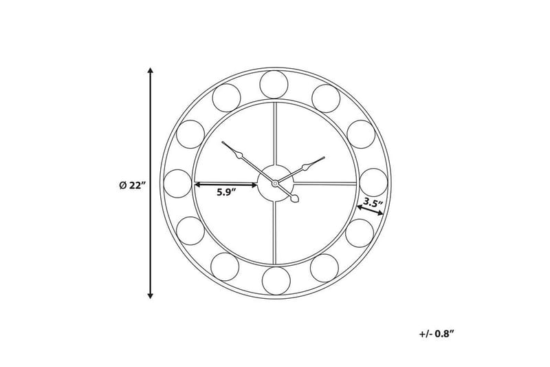 Väggklocka Reiden 56 cm - Flerfärgad - Inredning - Väggdekor - Väggklocka & väggur