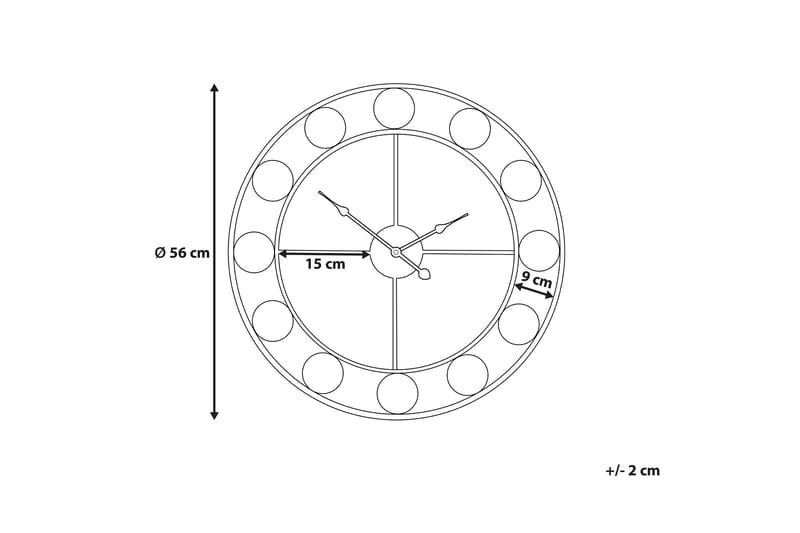 Väggklocka Reiden 56 cm - Flerfärgad - Inredning - Väggdekor - Väggklocka & väggur