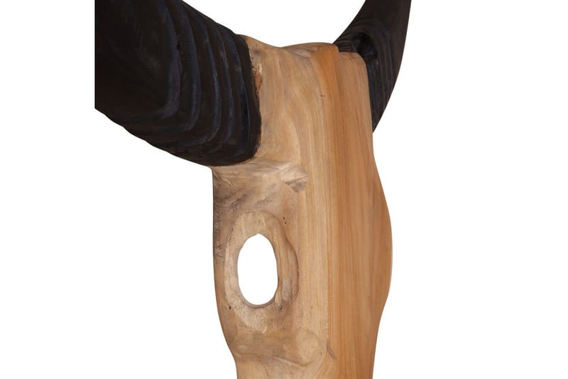 Väggmonterat tjurhuvud teak 69x6x60 cm - Brun - Väggdekor