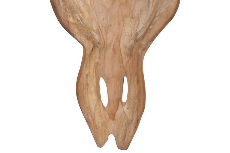 Väggmonterat tjurhuvud teak 69x6x60 cm - Brun - Väggdekor