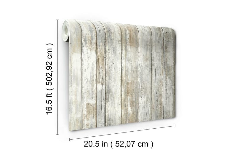 Distressed Wood Tan  Limma&Ta Bort Klistermärke Tapet - Väggklistermärken & wallstickers