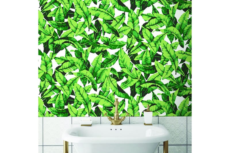 Palm Leaf Green  Limma&Ta Bort Klistermärke Tapet - Väggklistermärken & wallstickers