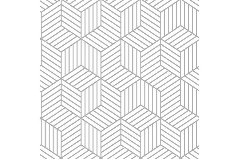 Striped Hexagon  Limma&Ta Bort Klistermärke Tapet Valk./Grå - Väggklistermärken & wallstickers