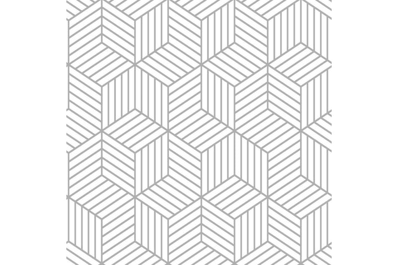 Striped Hexagon  Limma&Ta Bort Klistermärke Tapet Valk./Grå - Väggklistermärken & wallstickers