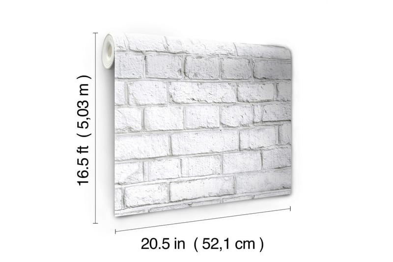 White Brick Limma&Ta Bort Klistermärke Tapet - Väggklistermärken & wallstickers