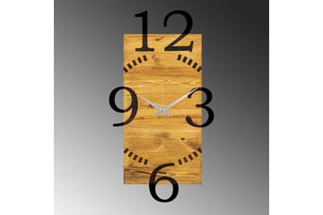 Wooden Clock 2 - Svart/Valnöt - Inredning - Väggdekor - Väggklocka & väggur