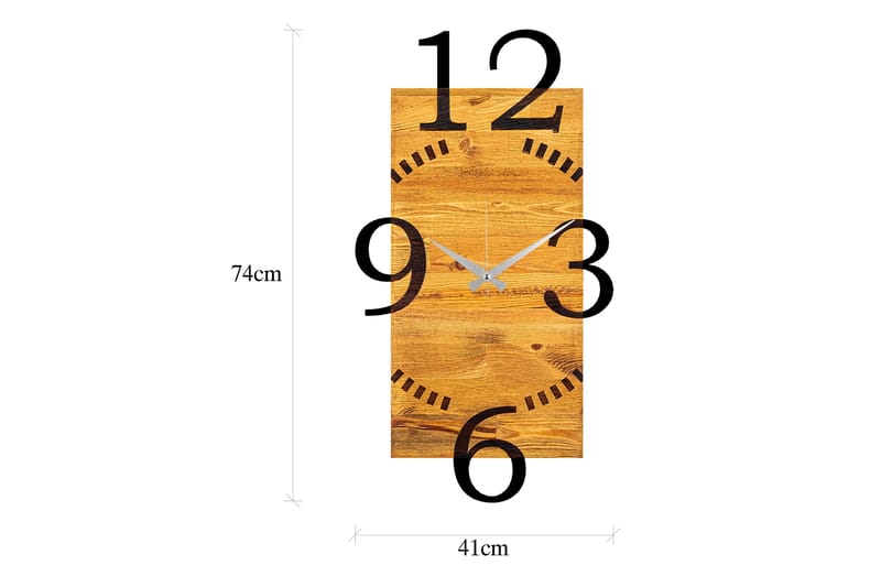Wooden Clock 2 - Svart/Valnöt - Inredning - Väggdekor - Väggklocka & väggur