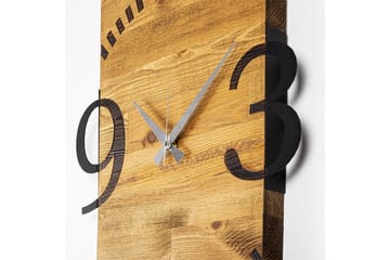 Wooden Clock 2 - Svart/Valnöt - Inredning - Väggdekor - Väggklocka & väggur
