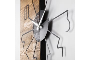 Wooden Clock 29 - Svart/Valnöt - Inredning - Väggdekor - Väggklocka & väggur