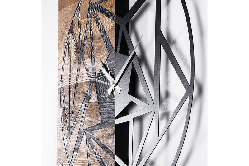 Wooden Clock 36 - Svart/Valnöt - Inredning - Väggdekor - Väggklocka & väggur