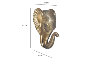 Väggdekoration Wohnling Elefant Polerad gjuten aluminium väggmonterad industriell - Inredning - Väggdekor