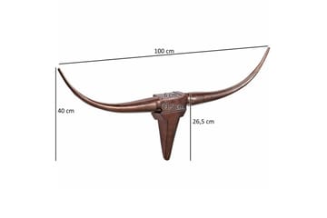 Väggdekoration Wohnling Tjur Handpolerad Aluminium Industriell Brons, 100 cm - Brons, 100 cm - Inredning - Väggdekor