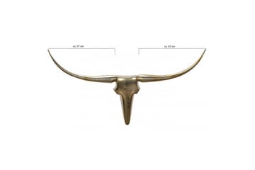 Väggdekoration Wohnling Tjur Handpolerad Aluminium Industriell Guld, 125 cm - Guld, 125 cm - Inredning - Väggdekor