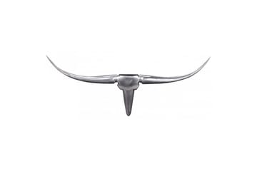 Väggdekoration Wohnling Tjur Handpolerad Aluminium Industriell Silver, 75 cm - Silver, 75 cm - Inredning - Väggdekor