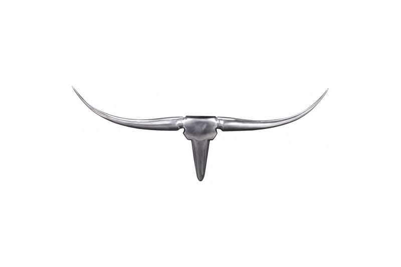 Väggdekoration Wohnling Tjur Handpolerad Aluminium Industriell Silver, 75 cm - Silver, 75 cm - Inredning - V�äggdekor