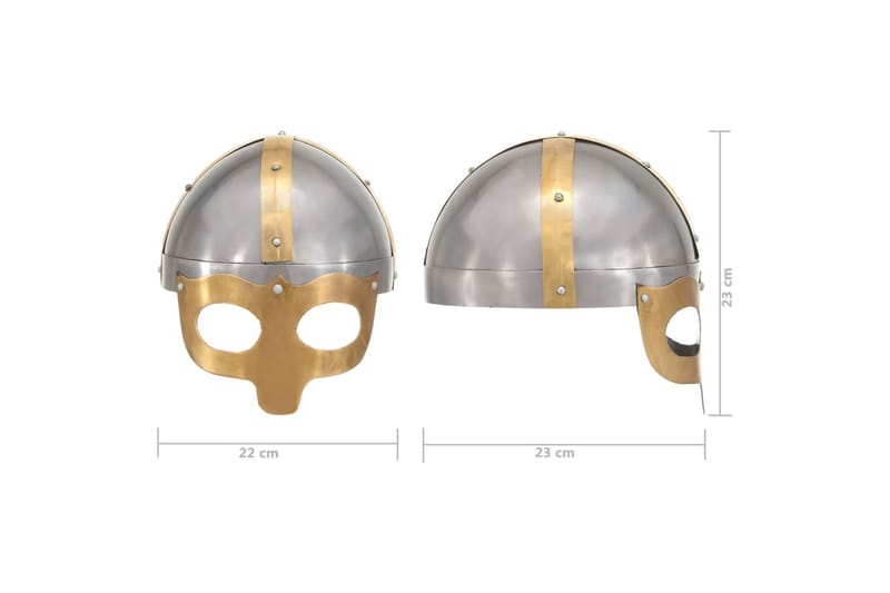 Vikingahjälm för LARP silver stål - Dekoration & inredningsdetaljer