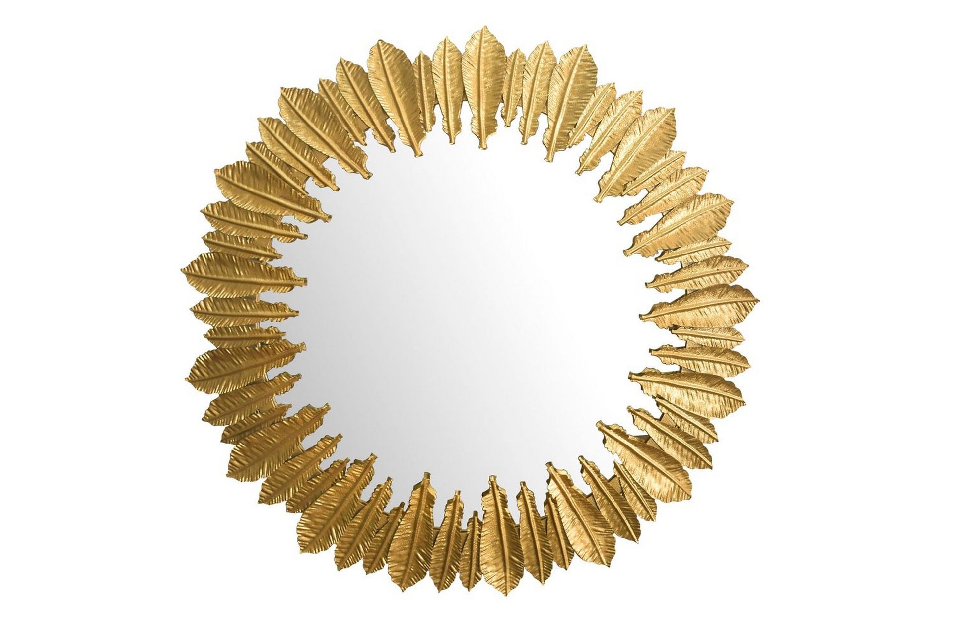 Spegel Wohnling Fjädrar metallram rund 68 cm modern -